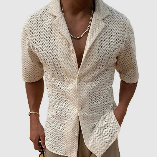 Chemise d'été en maille légère pour homme avec design ajouré








